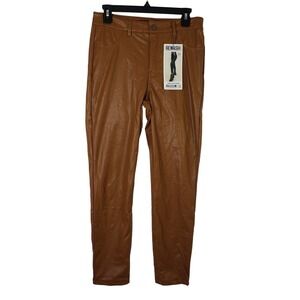 REHASH Brand Womens Size 11 Light Brown Vegan Leather Skinny Pants Boho Festival